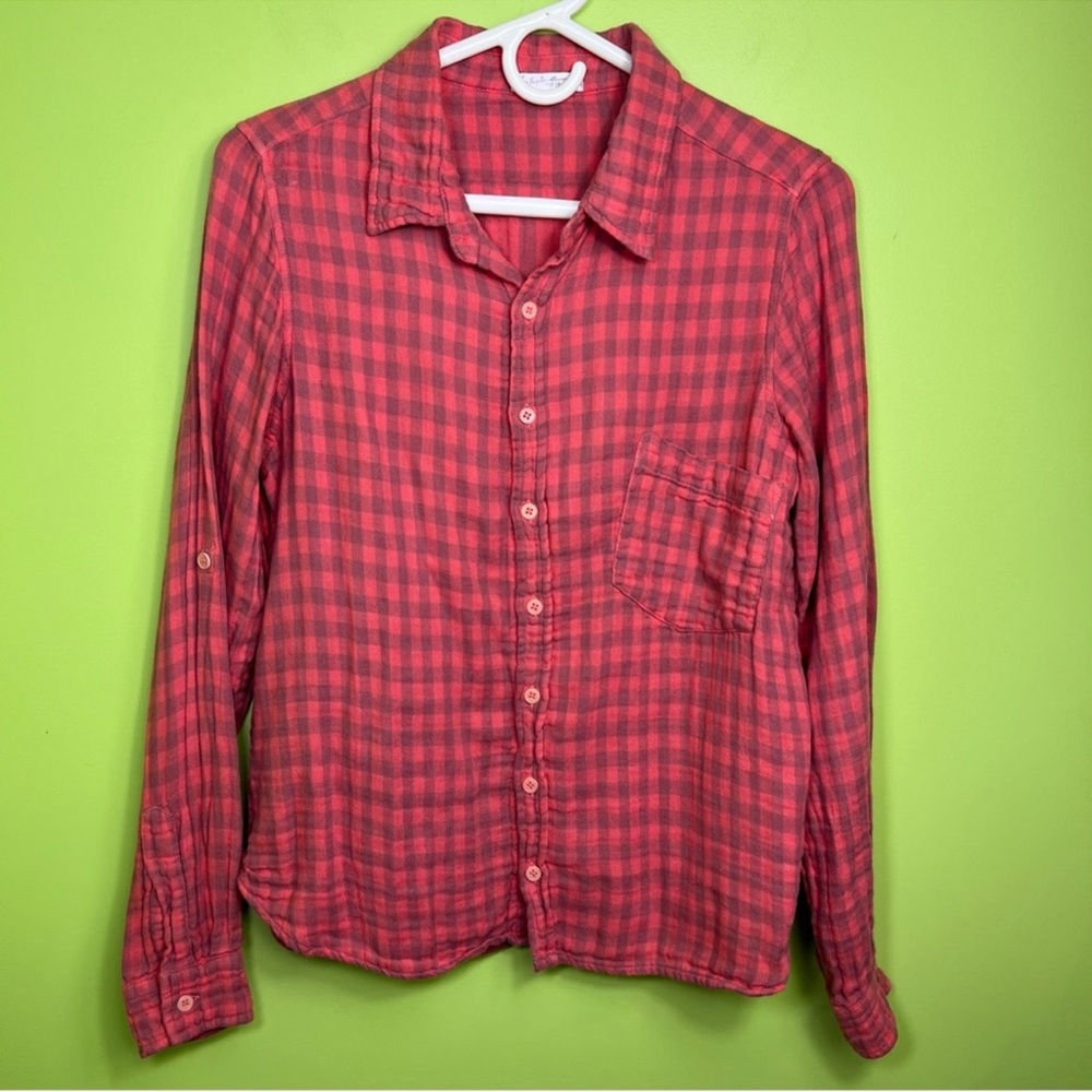 Free People X Cp Shades Button Down plaid shirt size XS